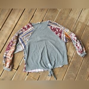 Multicolor Patchwork Long Sleeve Top
